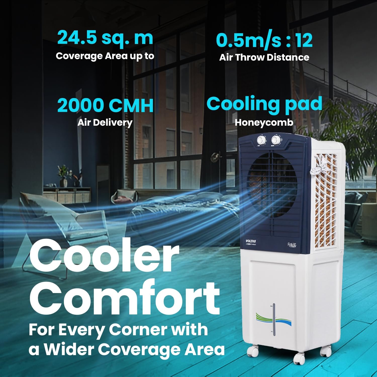Voltas Frost Air 60 Room Air Cooler for Home, with Swing Control
