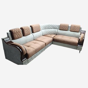 Luxury L-Shape Corner Sofa Set – Beige & Grey